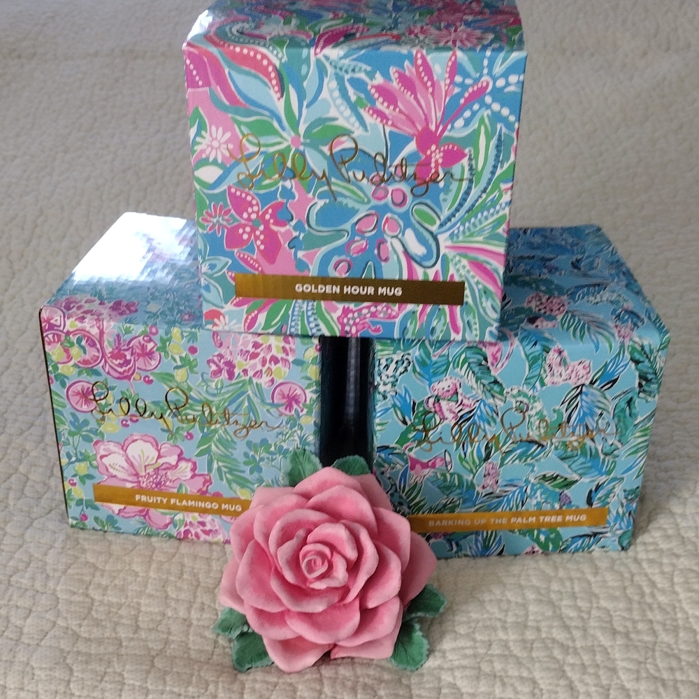 Lilly Pulitzer 3 Floral Mug Set Bundle